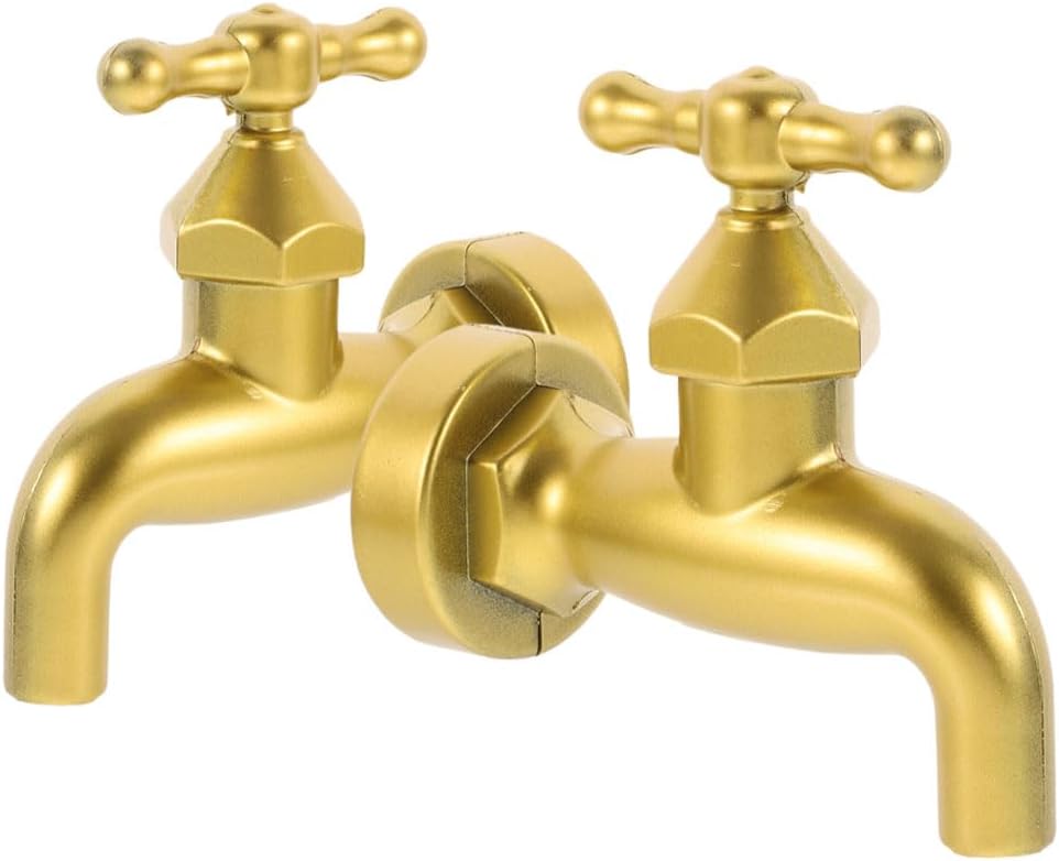 LOGOFUN 2pcs Gold Floating Tap Fountain Desk Decor Kit