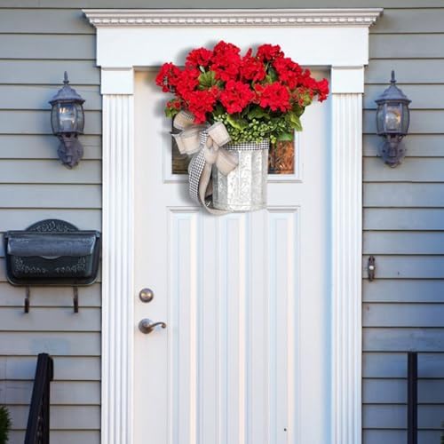 Artificial Hanging Flowers with Basket Wreath