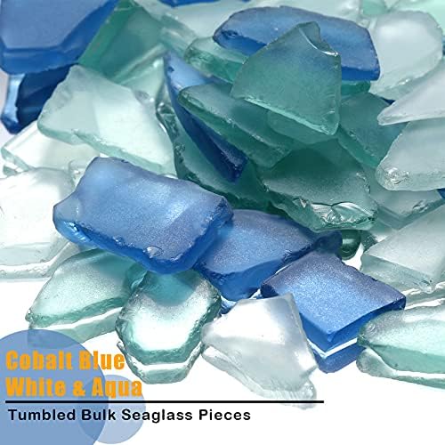 Jetec Sea Glass Vase Filler Decor Blue White Green
