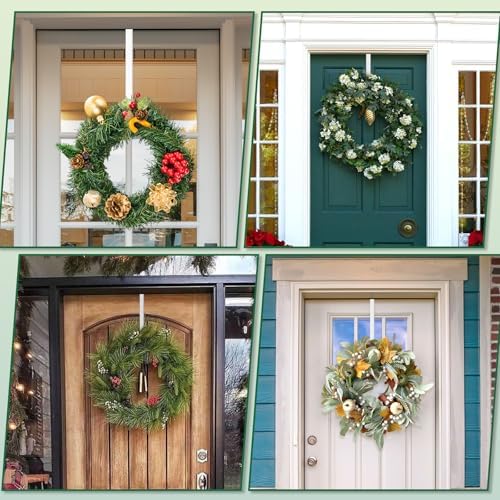 2 Pack 15 Inch Wreath Door Hanger for Holidays and Decor