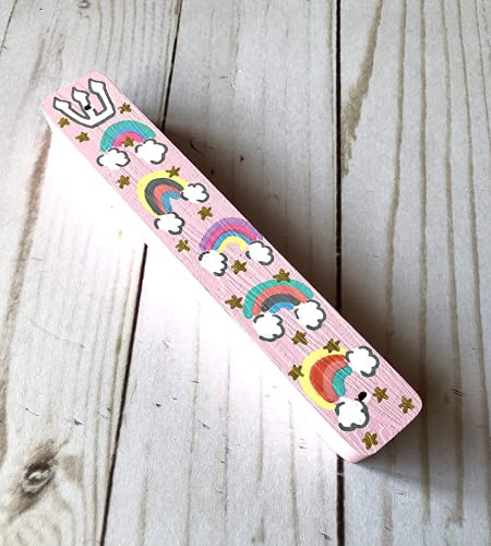Lea Joelle Rainbow Mezuzah Gift for Baby Naming