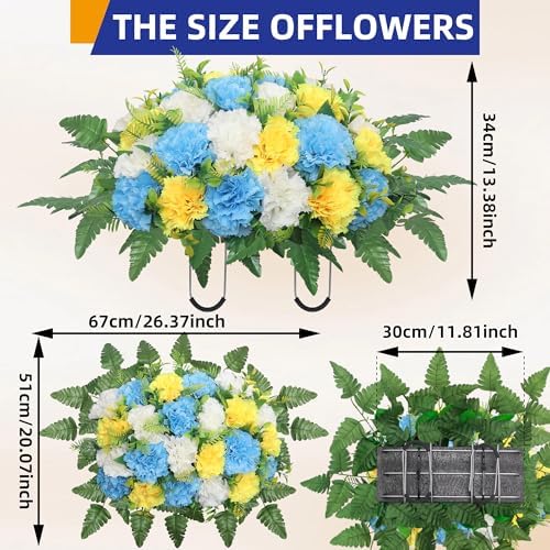 Artificial Cemetery Flowers Decorative Set with Stand and Bouquet