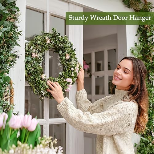 Nirohee 12 Inch White Wreath Hanger Hook for Front Door