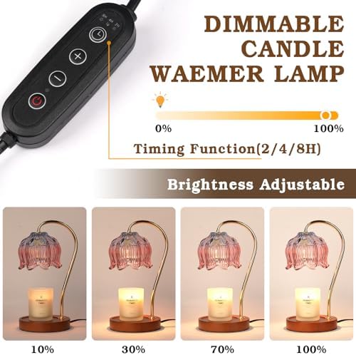 Funistree Dimmable Candle Lamp with Timer and 2 Bulbs