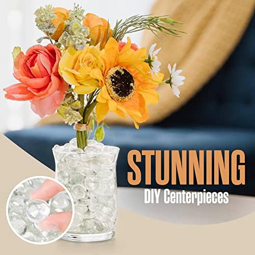 Houseables Glass Marbles Clear Pebbles for Vases and Aquariums