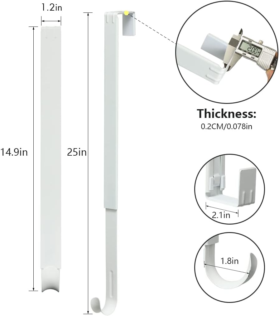 Adjustable Wreath Hanger for Door 20lbs Capacity White and Nickel