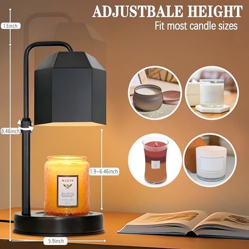 XJZJY Candle Warmer Lamp with Timer Dimmer Black