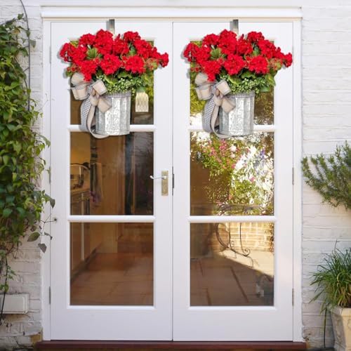Artificial Hanging Flowers with Basket Wreath