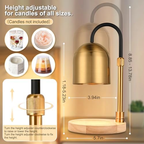 ZAQMGI Candle Warmer Lamp with Timer and Dimmer