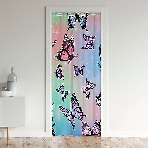 Jejeloiu Butterfly Door Curtain 42x80 Inch