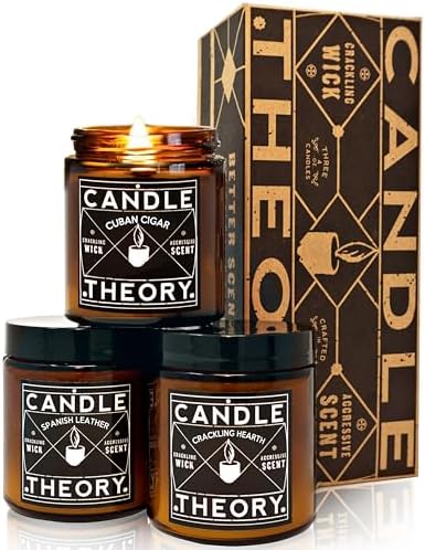 Candle Theory 3-Piece Scented Candle Set for Man Cave Decor