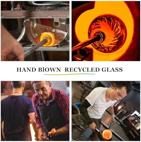 Colorful Hand Blown Glass Hanging Ornaments 6 Pcs