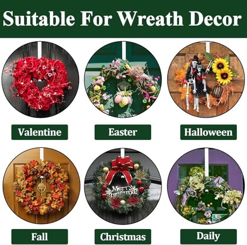 Pseutio Wreath Hanger for Front Door Adjustable 15-25 Inches 20 lbs Capacity White