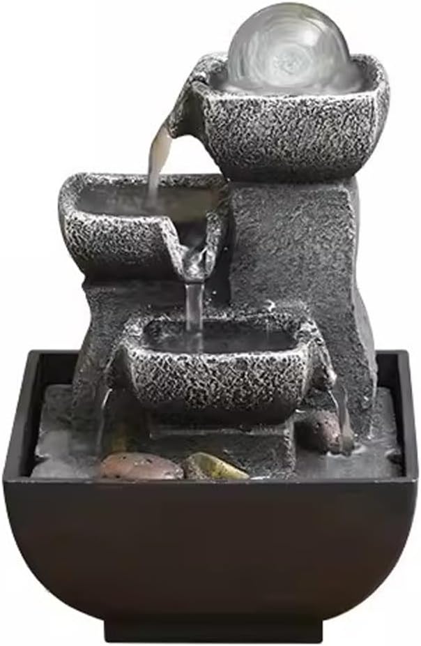 GRFIT Tabletop Fountain with Rotating Beads and Flowing Water