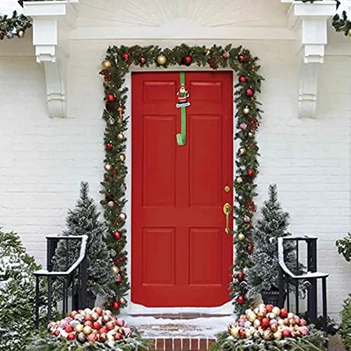 3 Pack Christmas Wreath Hangers with Snowman Reindeer Decoration