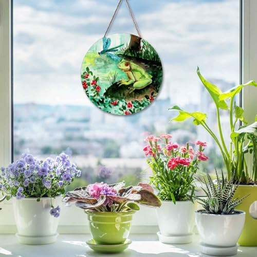 Welcome Sign Frog Door Decor Wreath Hanger