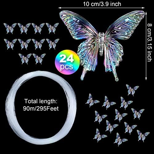 Amyhill Iridescent Butterfly Ceiling Decor 24 Pcs