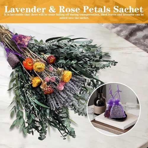 129 Pc Dried Eucalyptus Stems with Lavender Bundle