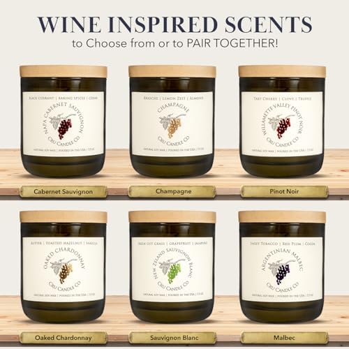 Cru Wine Scented Candles Oaked Chardonnay Luxury Decor