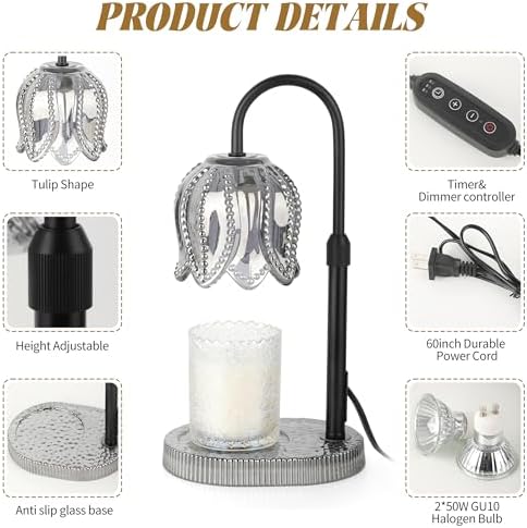 Tulip Candle Warmer Lamp with Timer and Dimmer