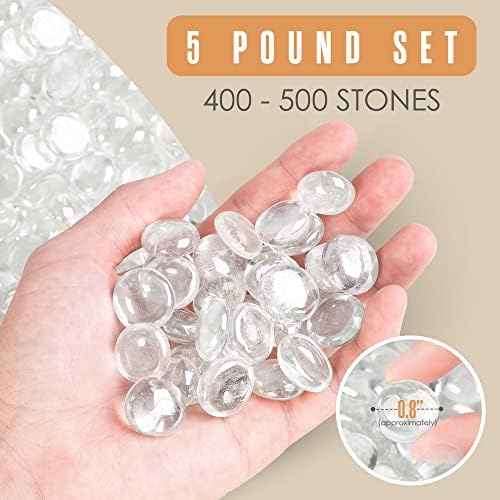 Houseables Glass Marbles Clear Pebbles for Vases and Aquariums