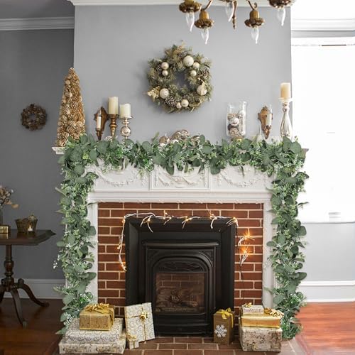 SOMYTING Eucalyptus Garland 2 Pack 12FT Artificial Decor