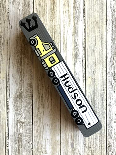 Personalized Truck Mezuzah for Jewish Baby Boy