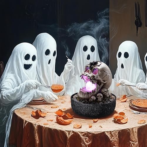 Gothic Skull Water Fountain with LED Light