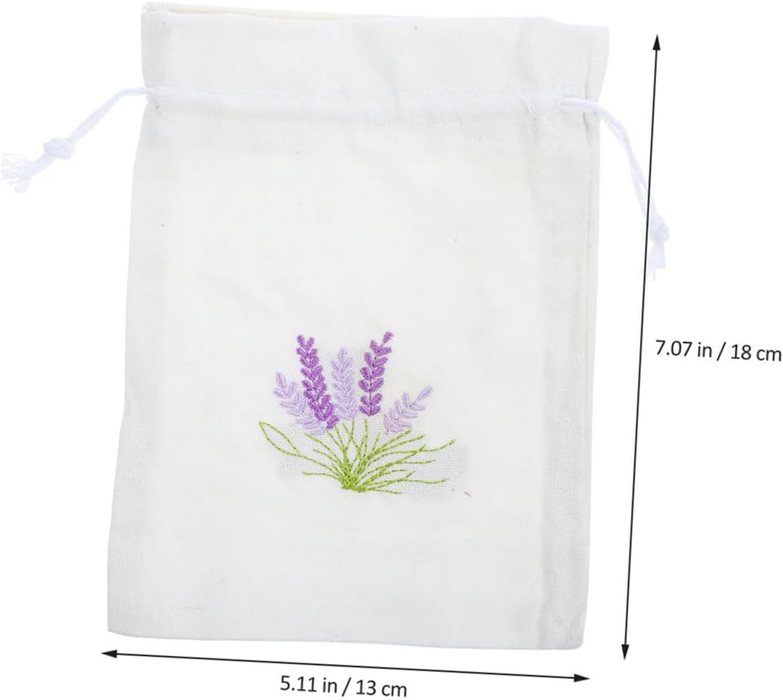 Happyyami Lavender Drawstring Cotton Sachet Bag for Fragrance Storage