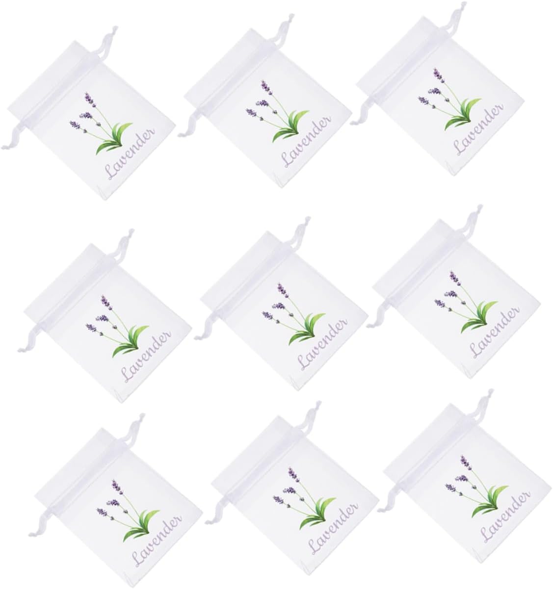OUNONA Mesh Drawstring Pouches 50pcs Empty Sachet Bags for Lavender Flowers
