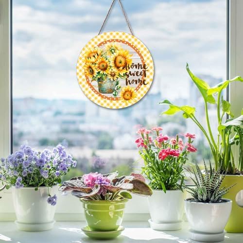 Rustic Sunflower Welcome Door Wreath Hanger