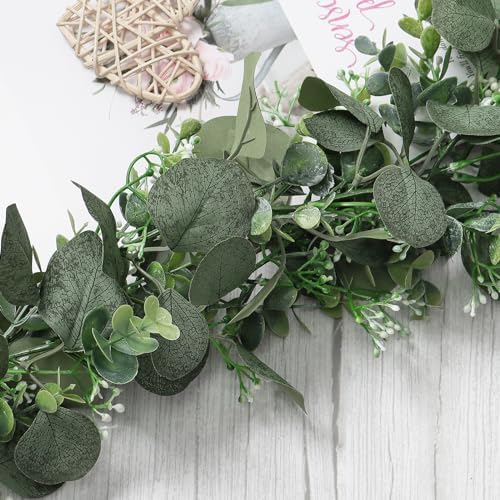 SOMYTING Eucalyptus Garland 2 Pack 12FT Artificial Decor