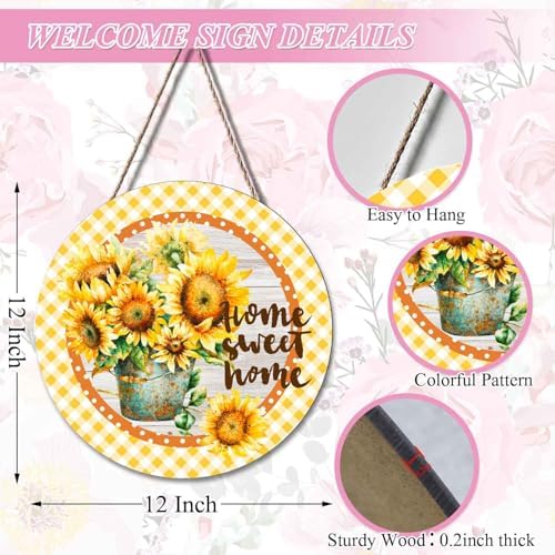 Rustic Sunflower Welcome Door Wreath Hanger