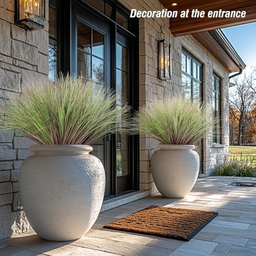 Purple-Green Artificial Grass Leaves 24pcs for Home Office Decor