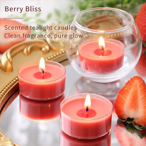 Strawberry Scented Tea Light Candles 12 Pack
