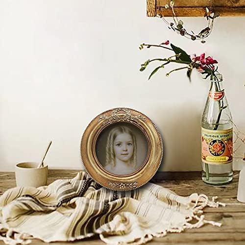 Small Vintage 3x3 Round Picture Frame
