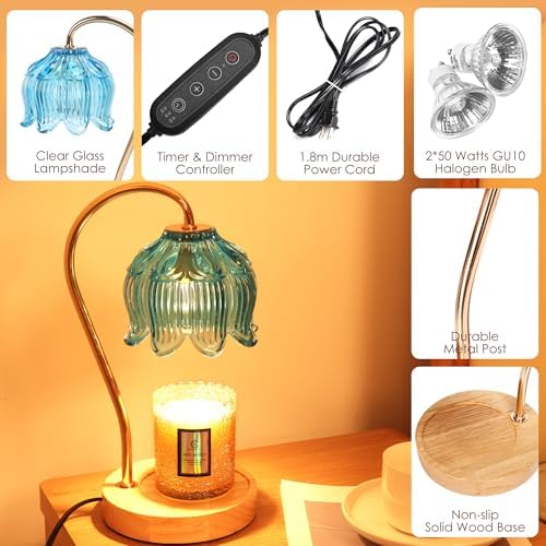 Flower Candle Warmer Lamp with Timer and Dimmer