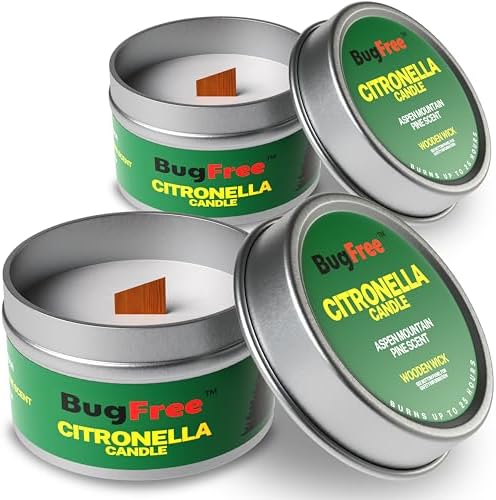 BugFree Citronella Candles Pine Scented 25 Hour Burn 2 Pack