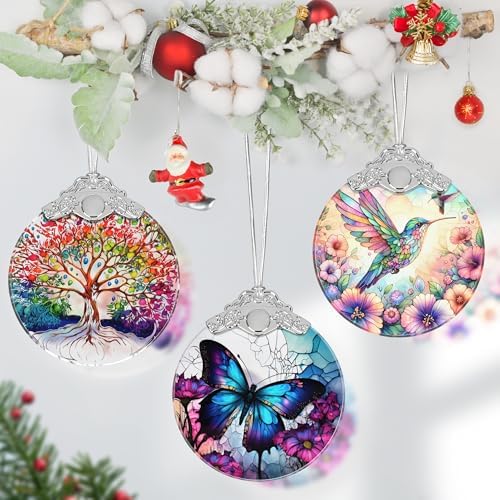 Stained Glass Butterfly Christmas Tree Ornament