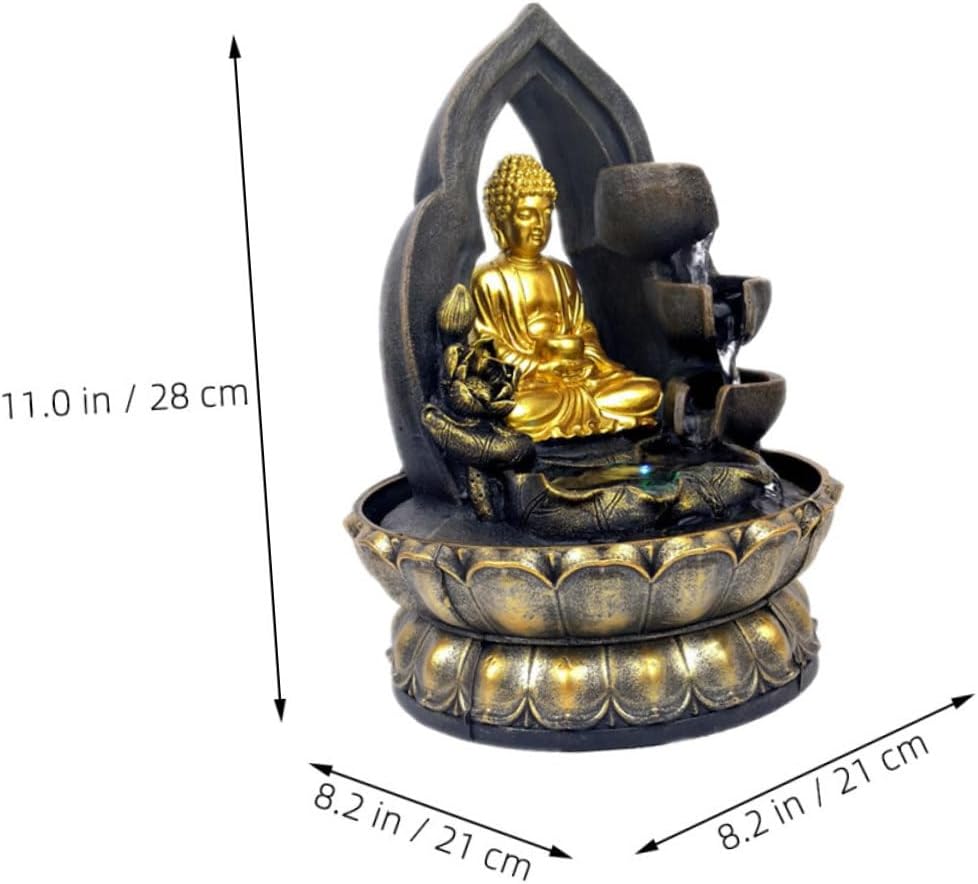 Buddha Statue Resin Tabletop Water Fountain Decor