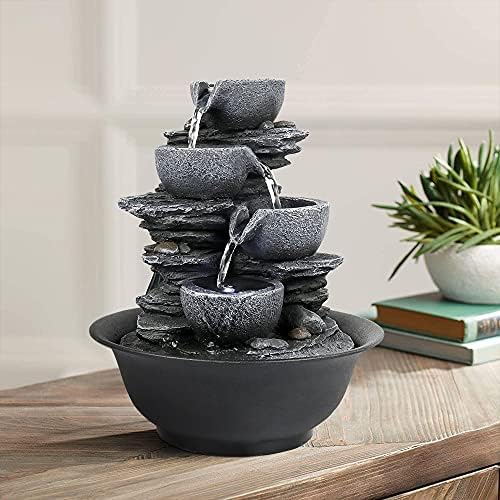 Naturefalls Indoor Tabletop Water Fountain 106 Inch 4 Tier with LED Light