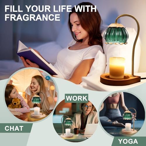 CABRHEART Golden-Green Candle Warmer Lamp with Timer