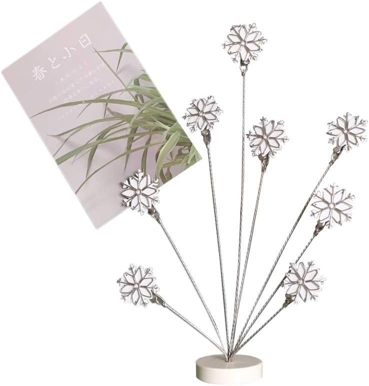 8-Branch Family Tree Photo Frame Holder with Snowflake Design