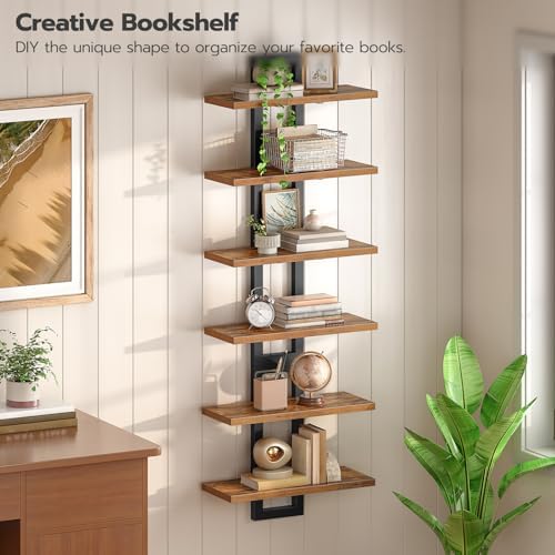 HOOBRO Floating Shelves Set of 3 2-Tier Wall Mounted Storage