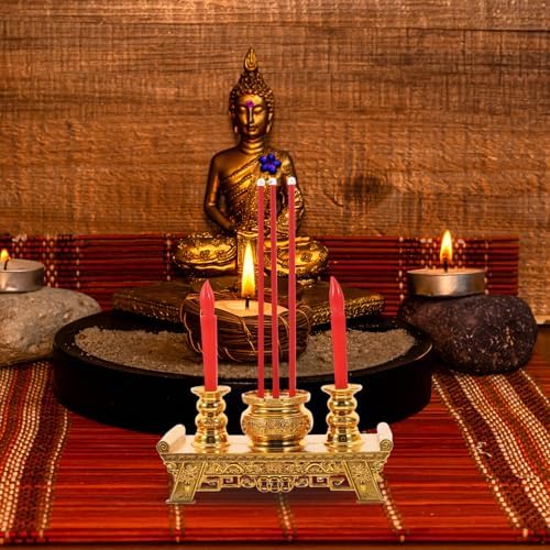 Uonlytech Chinese Style LED Candle Lamp for Meditation and Home Decor