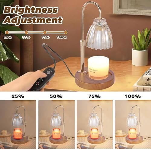 Electric Timer Candle Warmer Light with Adjustable Height and Dimmable Feature