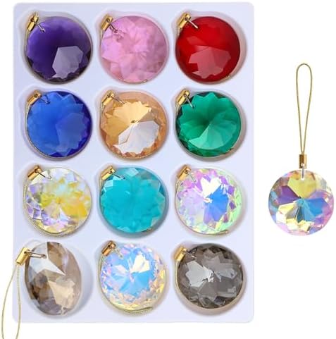 12 Pcs Crystal Glass Christmas Balls Ornaments