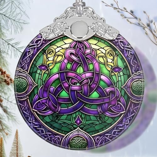 Celtic Knot Stained Glass Christmas Ornament