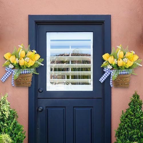 Artificial Hanging Flowers Basket Wreath Decor