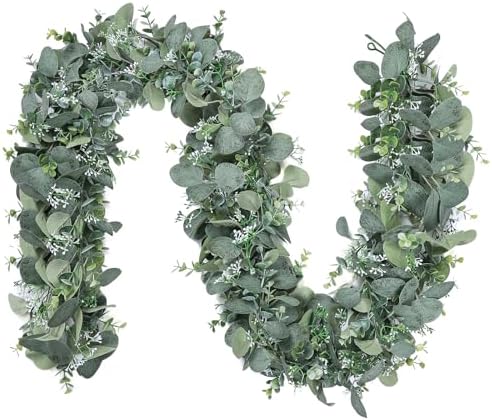 SOMYTING Eucalyptus Garland 2 Pack 12FT Artificial Decor